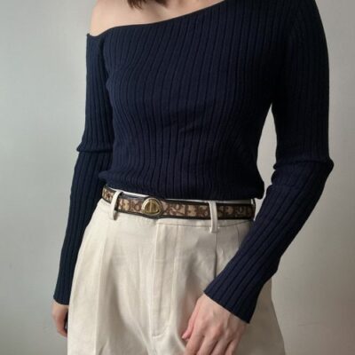 Used genuine Christian Dior Dior monogram belt CD logo jacquard belt 70cm
