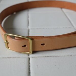 Hand-stitched Italian vegetable tanned leather belt